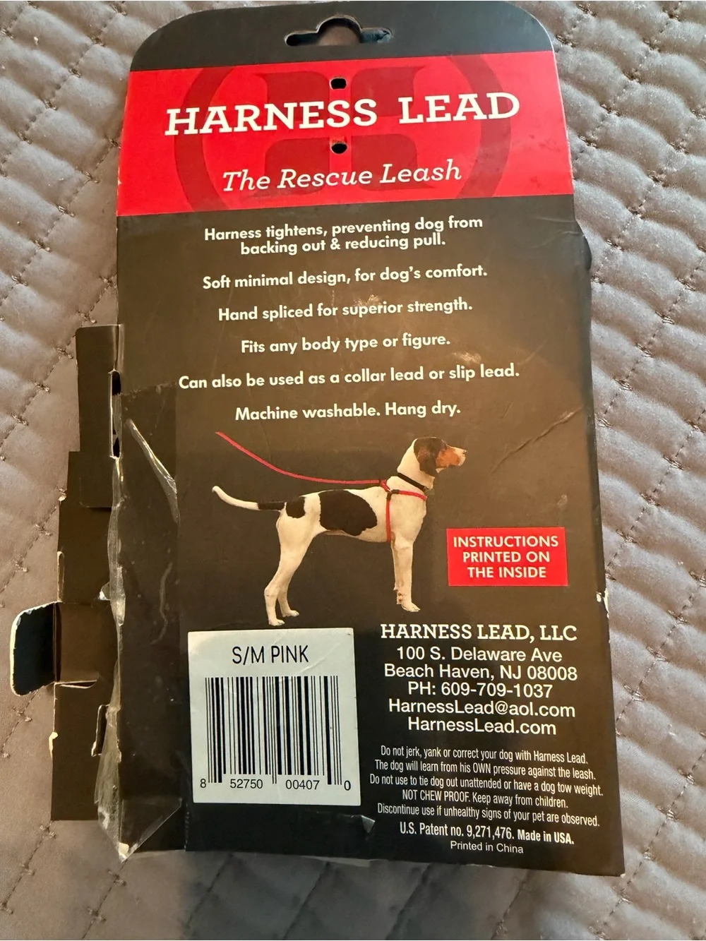Harness Lead No-Pull Dog Harness & Lead in Red (S/M)